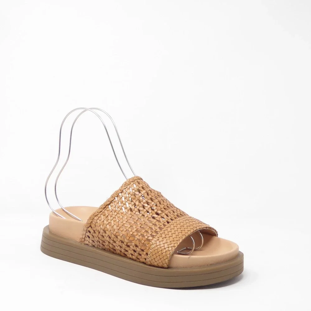 Free People Bondi Womens Sandals Tan Woven Platform Slide 9